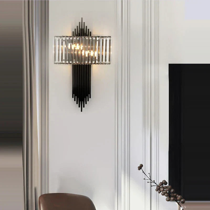DecorBites™ Crystal Wall Lamp: Modern Light Luxury for Living Room, Bedroom, and Corridor.