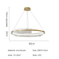 DecorBites™ Gold Ring Chandelier LED Pendant Light Modern Hanging Lamp for Home Decoration