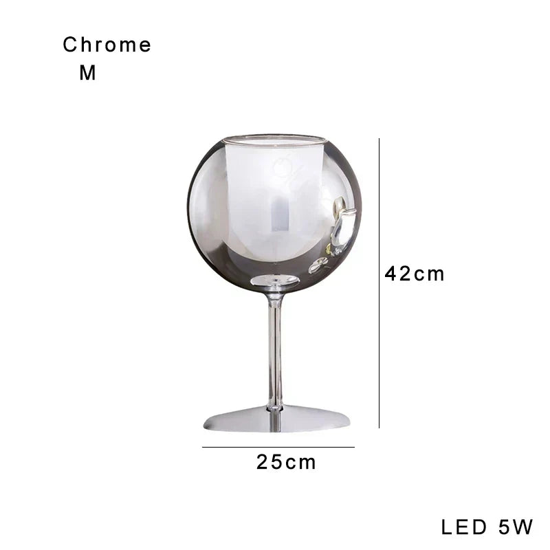 DecorBites™ Gold Chrome Glass Table Decor Lamp for Luxury Living Room, Villa, Store, Cafe
