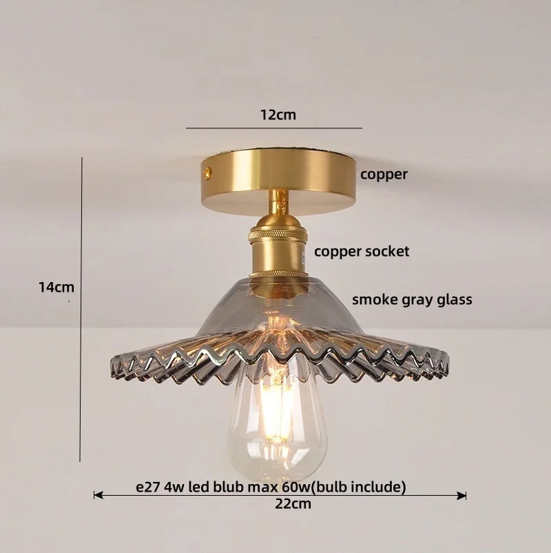 DecorBites™ Glass Flush Mounted Ceiling Light Fixture - Modern Nordic Green Glass LED Ceiling Lamp