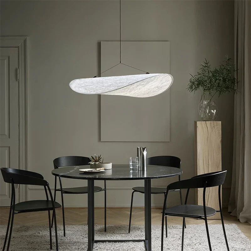 DecorBites™ Japanese Wabi-Sabi Minimalist Bedroom Chandelier - White Art Tea Room Lighting