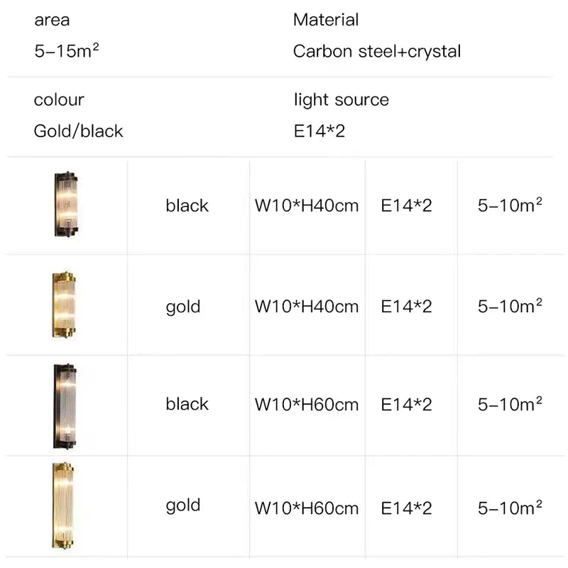 DecorBites™ Crystal Wall Sconce: Copper LED Bedroom Lighting for TV Background, Dining Room