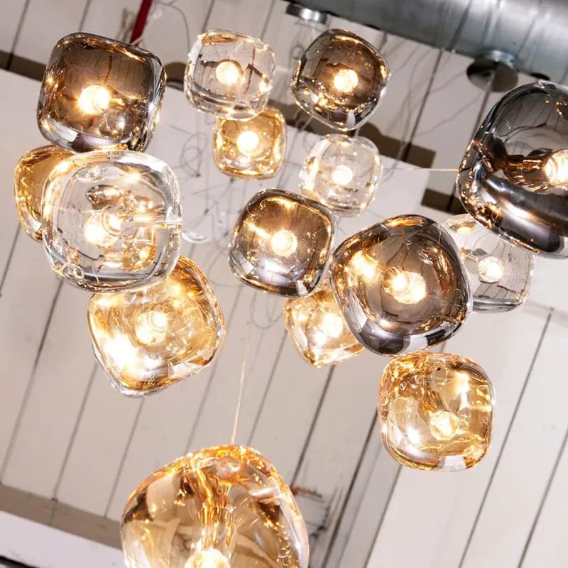 DecorBites™ Crystal Staircase Chandelier: Modern Luxury Indoor Lighting Fixture