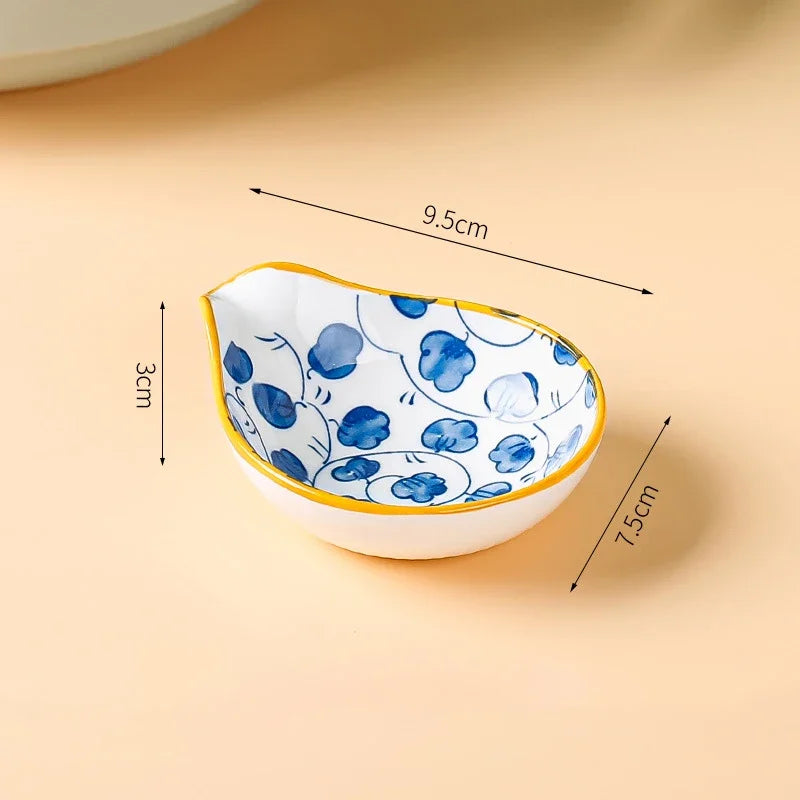 DecorBites™ Japanese Style Ceramic Sauce Plate Snack Dish Porcelain Tableware