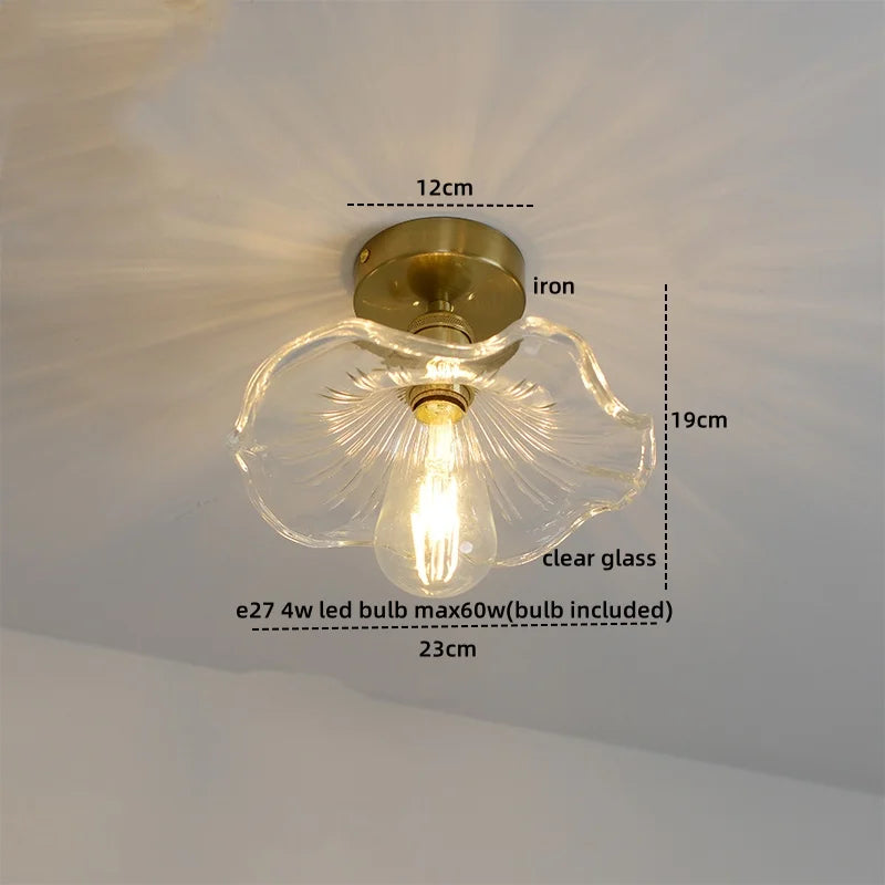 DecorBites™ Green Glass LED Ceiling Lamp for Home Living Room and Hallway Lighting