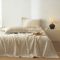 DecorBites™ Cotton & Linen Bed Sheet Set: Luxury, Skin-Friendly, All Seasons, Queen & King Sizes