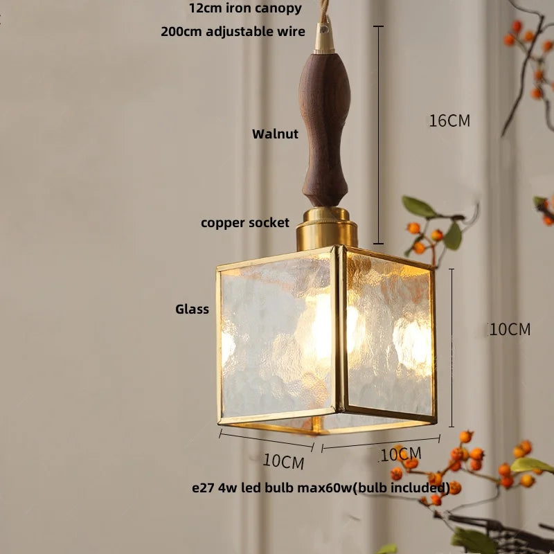 DecorBites™ Glass LED Pendant Lamp Tiffany Style Hand Stitch Dining Room Light