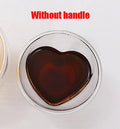 DecorBites™ Heart Glass Mug Set: Double Wall Couple Cups for Tea, Coffee, Beer - Gift Drinkware