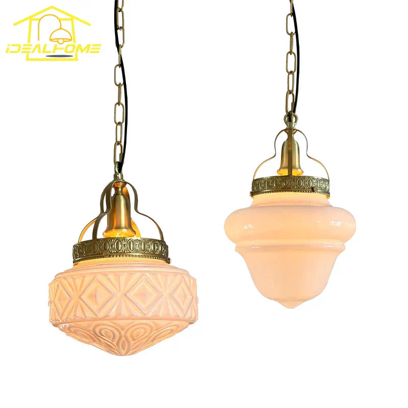DecorBites™ Gold Lustre Glass Pendant Light LED E14 for Restaurant Bar Bedroom