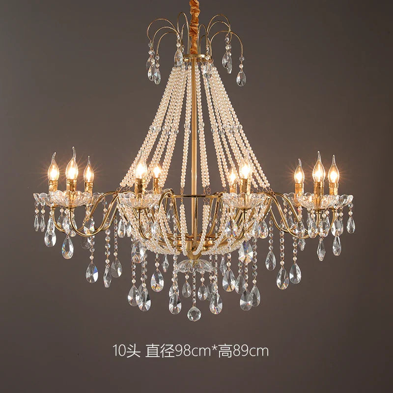 DecorBites™ French Pearl Chandelier, Elegant Retro Design for Luxurious Living Spaces