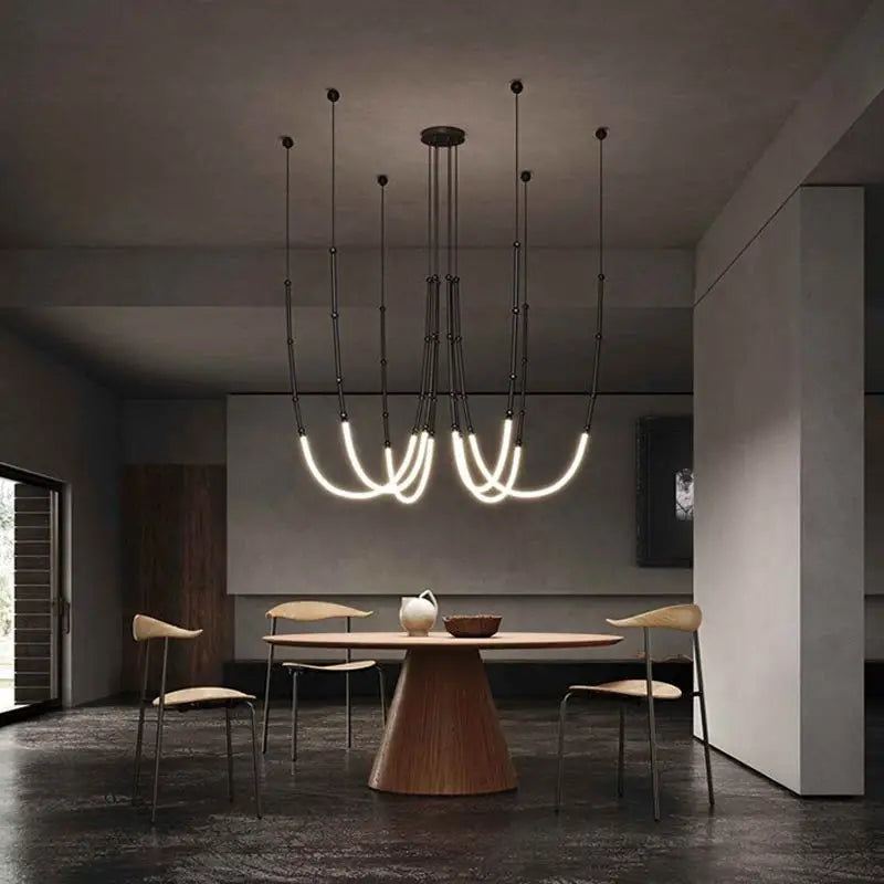 DecorBites™ Linear Creative Chandelier: Nordic LTalian Designer, Modern Lighting for Living Room, Lobby, Bedroom, Restaurant