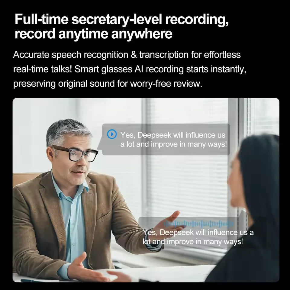 GUHUAVMI New 800W Camera AI Smart Glasses Color-Changing Translation Glasses Photo Video Recording Waterproof