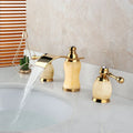 DecorBites™ Golden Plated Bathtub Faucet with Jade Stone Handles - Solid Brass Mixer