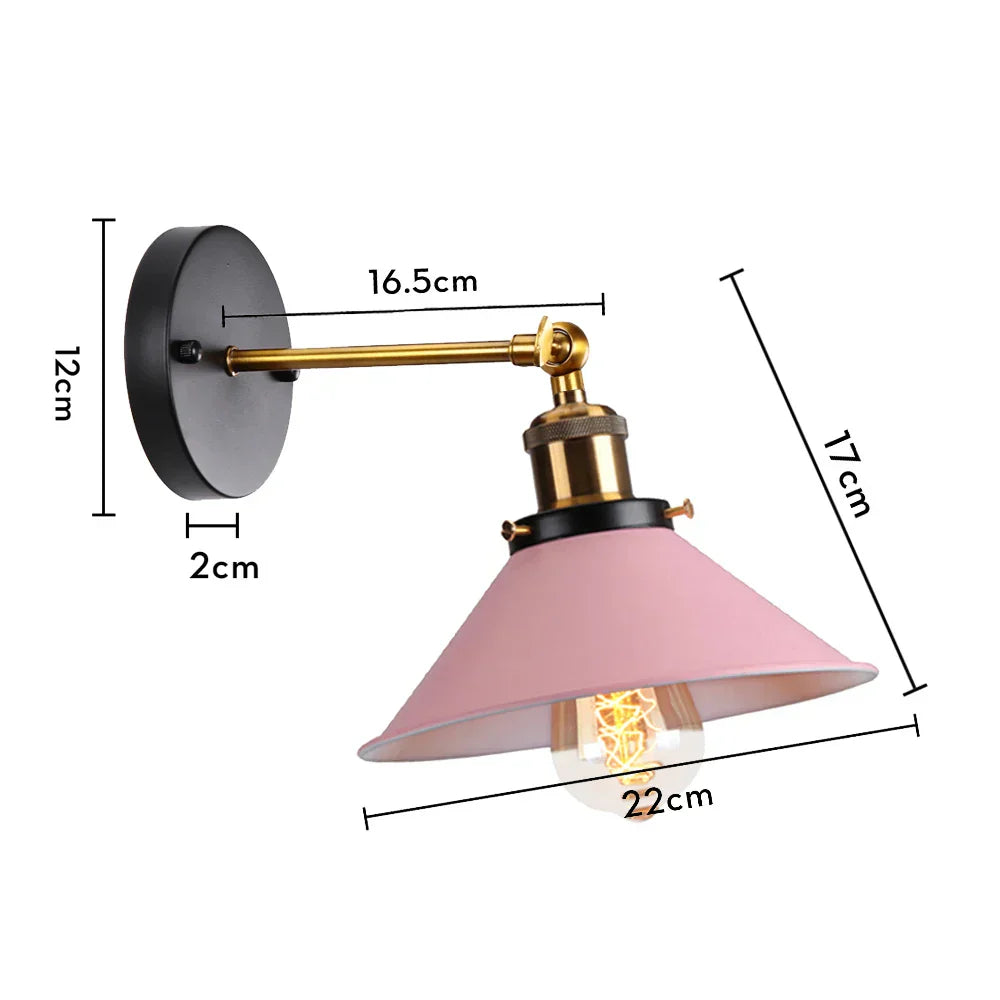DecorBites™ Industrial Retro Loft Wall Sconce E27 Bedside Lights Fixtures for Living Room
