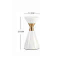 DecorBites™ Golden Metal & White Volakos Marble Wedding Candlesticks