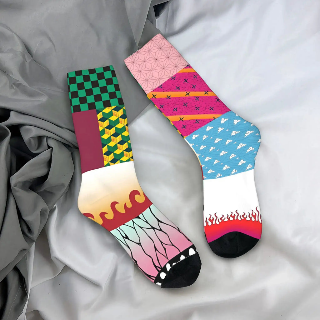 Demon Slayer Socks: Nezuko & Giyu Trendy Skateboard Style