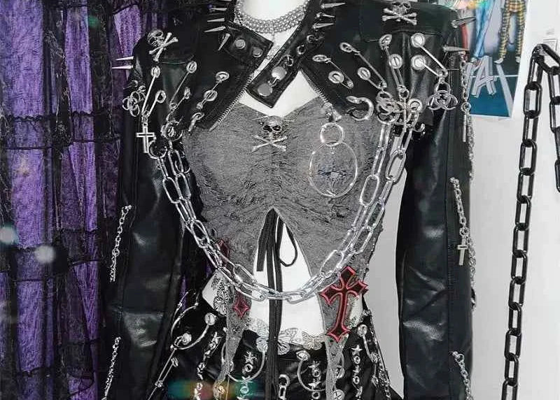 Gothic Lolita Streetwear Y2K Spike Jacket