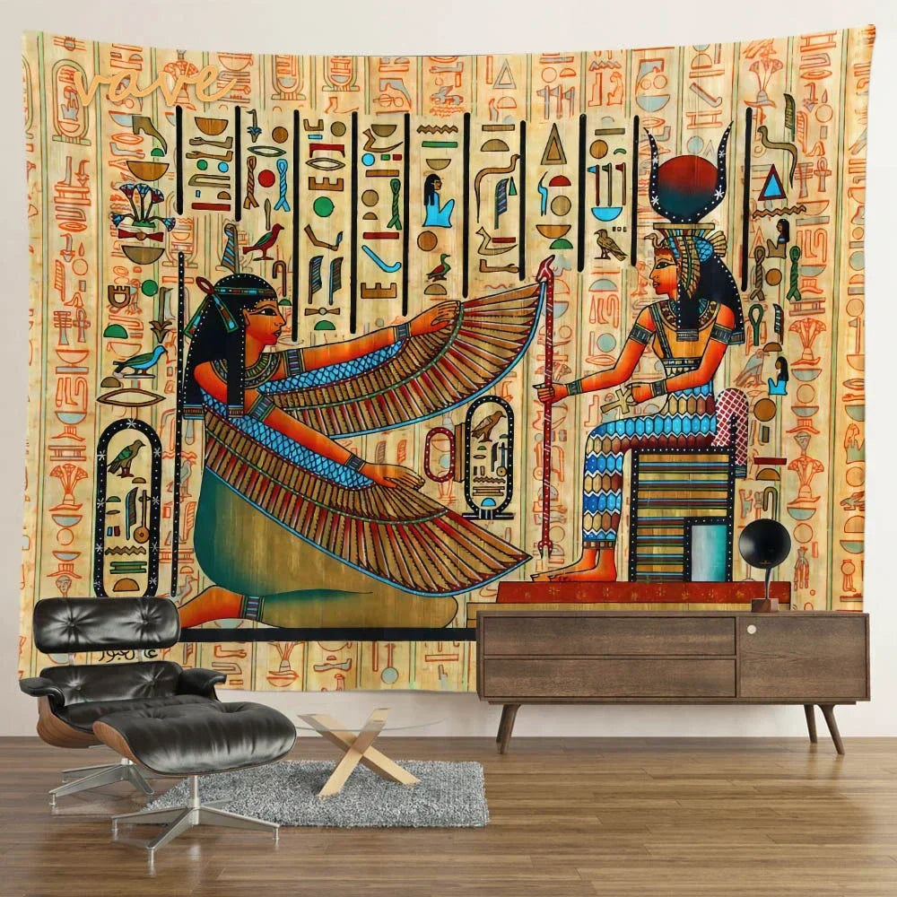 DecorBites™ Egyptian Mandala Tapestry Wall Hanging for Bohemian Hippie Room Decor