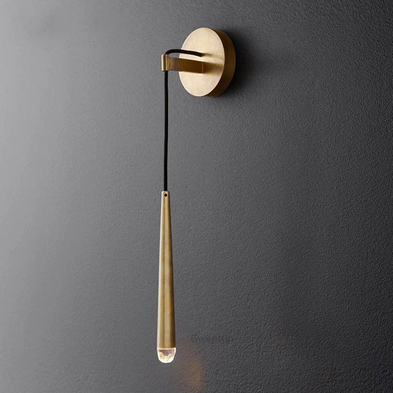 DecorBites™ Crystal Water Drop Wall Sconce for Bathroom & Bedroom, Gold LED Mirror Light