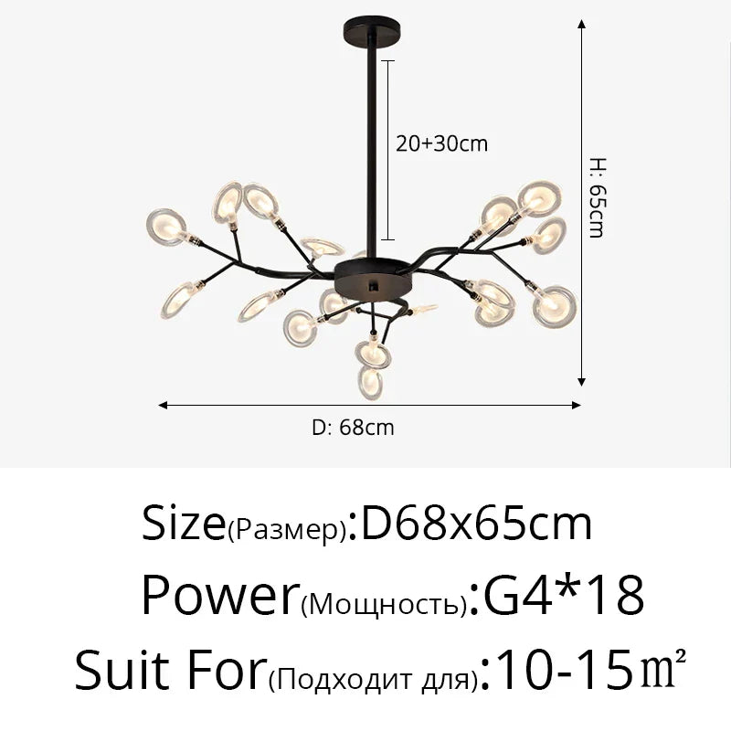 DecorBites™ LED Firefly Chandelier: Modern Nordic Ceiling Lights for Luxury Home Decor