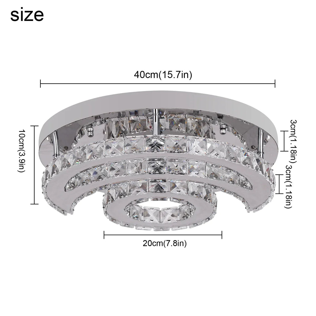 DecorBites™ Crystal LED Sun Moon Chandelier Pendant Light for Living Dining Bedroom