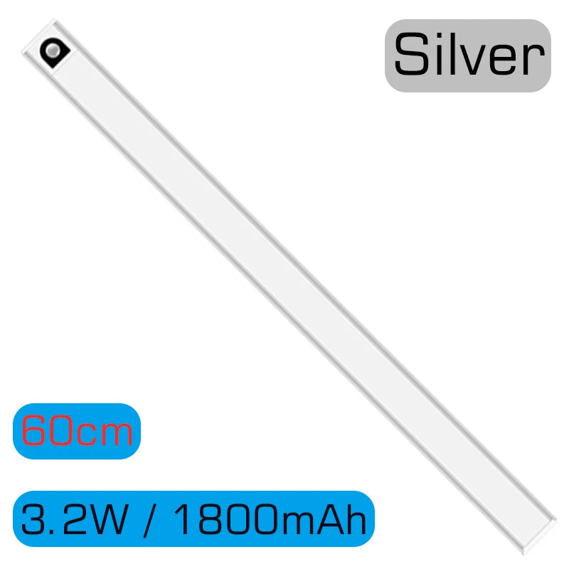 DecorBites™ LED Cabinet Light Bar: Motion Sensor, Aluminium, Long Strip, Magnet, Kitchen Closet Wardrobe