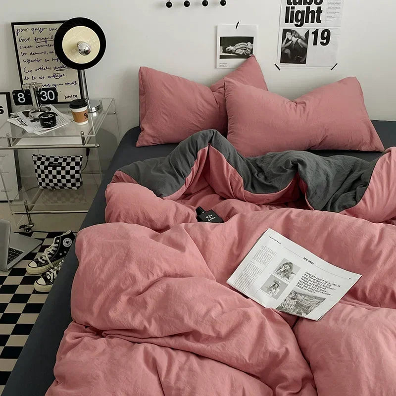 DecorBites™ Cotton Bedding Set with Comforter Cover, Sheet, and Pillowcase Set