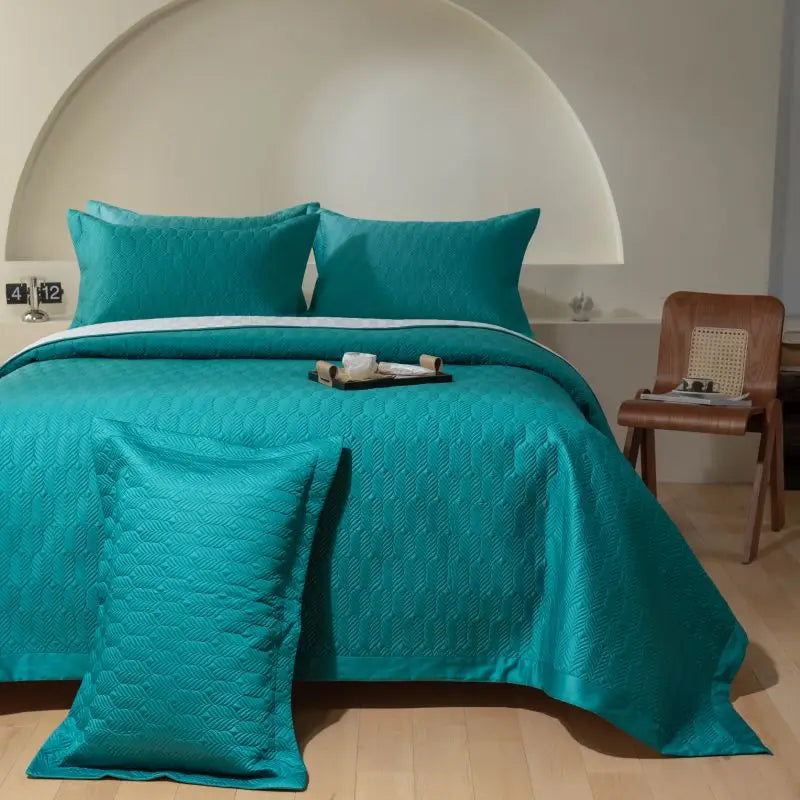 DecorBites™ Egyptian Cotton Solid Color Quilted Bedspread Set, 1000TC, 245x270cm, 3Pcs