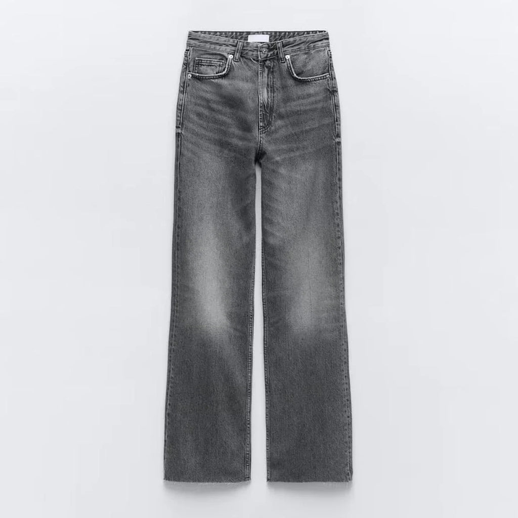 Women's High Waist Wide Leg Denim Pants