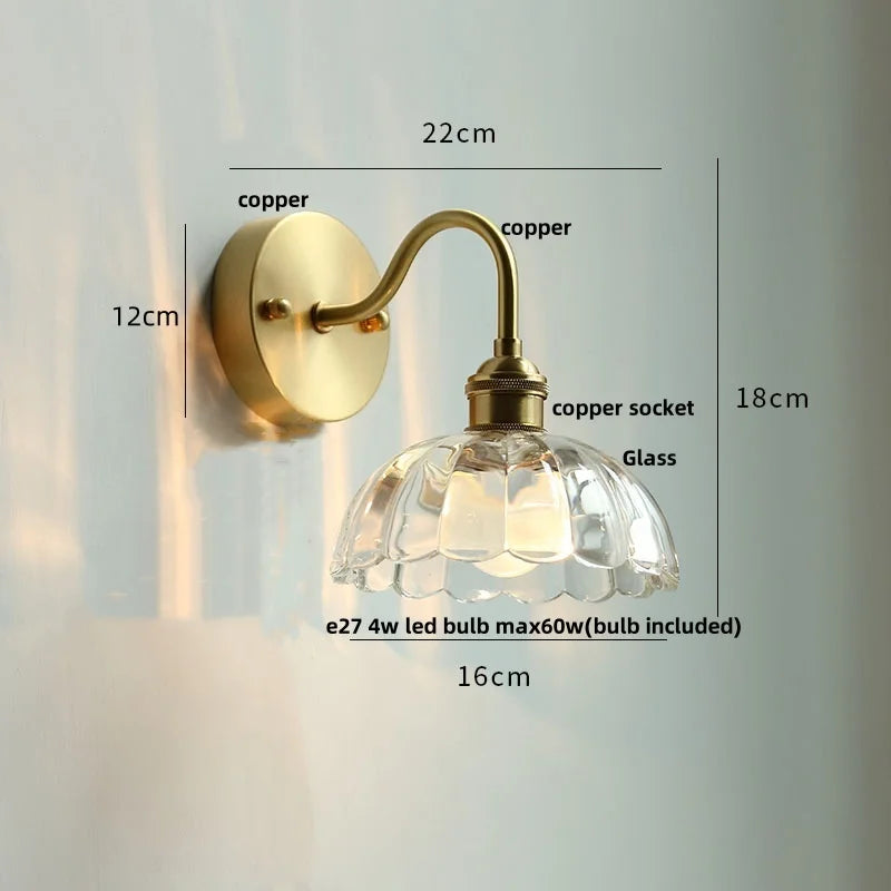 DecorBites™ Green Class Ball LED Wall Light with Copper Socket for Bedroom Living Dining Room