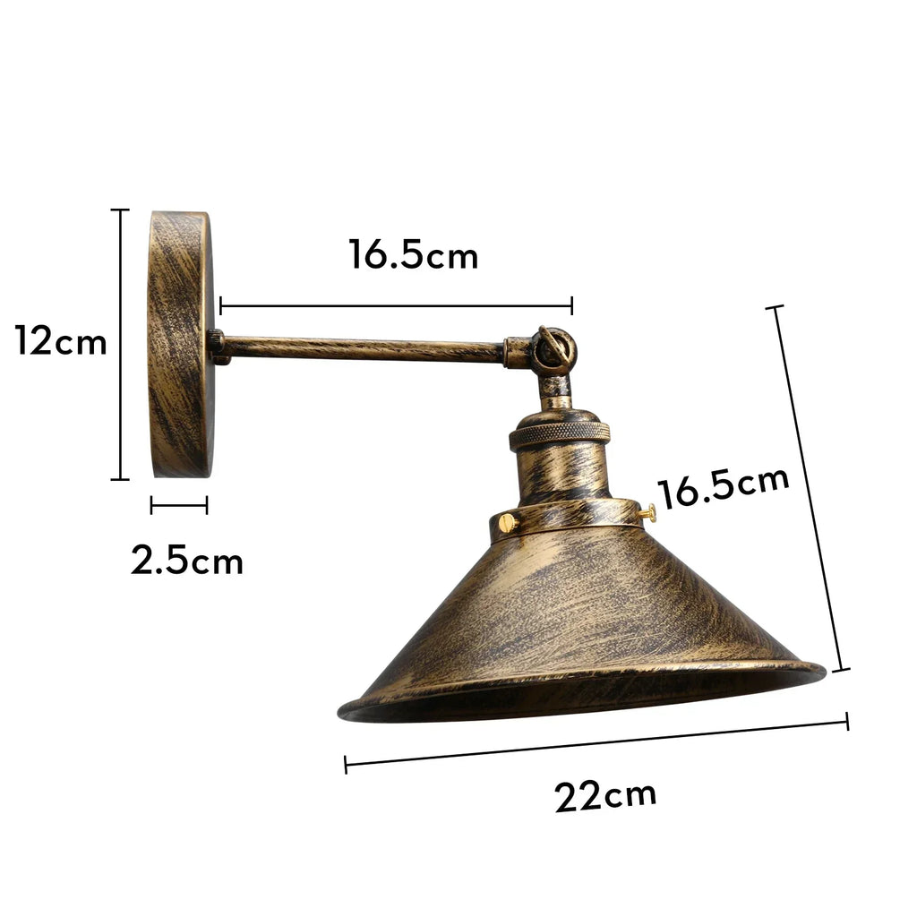 DecorBites™ Industrial Retro Loft Wall Sconce E27 Bedside Lights Fixtures for Living Room