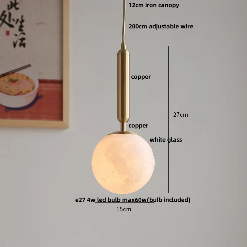 DecorBites™ Copper White Glass LED Pendant Lamp for Modern Living Room Decor