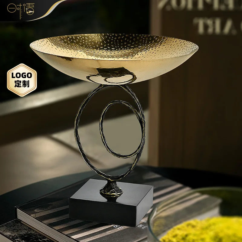 DecorBites™ Gold Metal Fruit Bowl Tray for Modern Luxury Home Decor