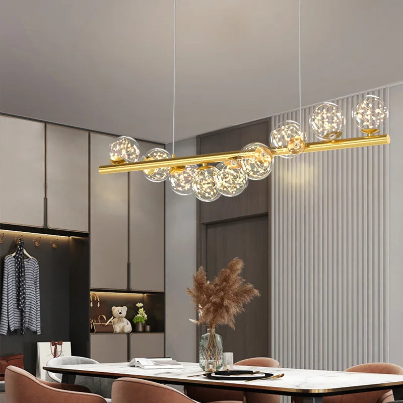 DecorBites™ Glass Ball G9 LED Ceiling Chandelier for Living Dining Kitchen Decor