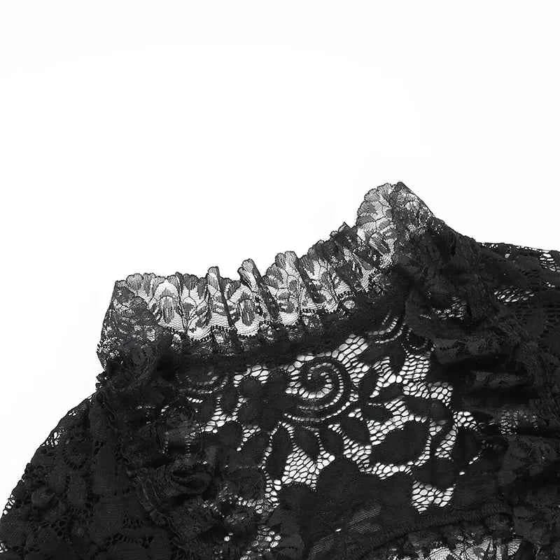 Gothic Classic Lace Flare Sleeve Blouse Y2K Rave