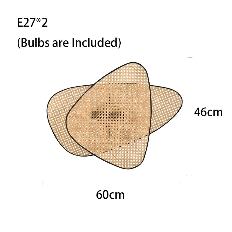 DecorBites™ Leaf Grid Handmade Rattan Screen Chandelier for Modern Living Room and Bedroom