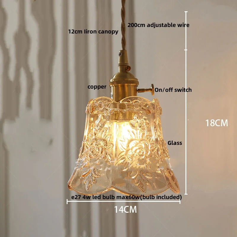 DecorBites™ Green Glass LED Hanging Pendant Lights