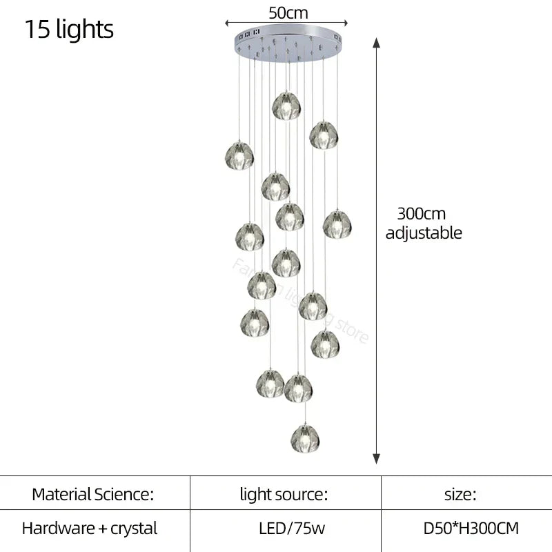 DecorBites™ Crystal LED Chandelier for Luxe Living Spaces