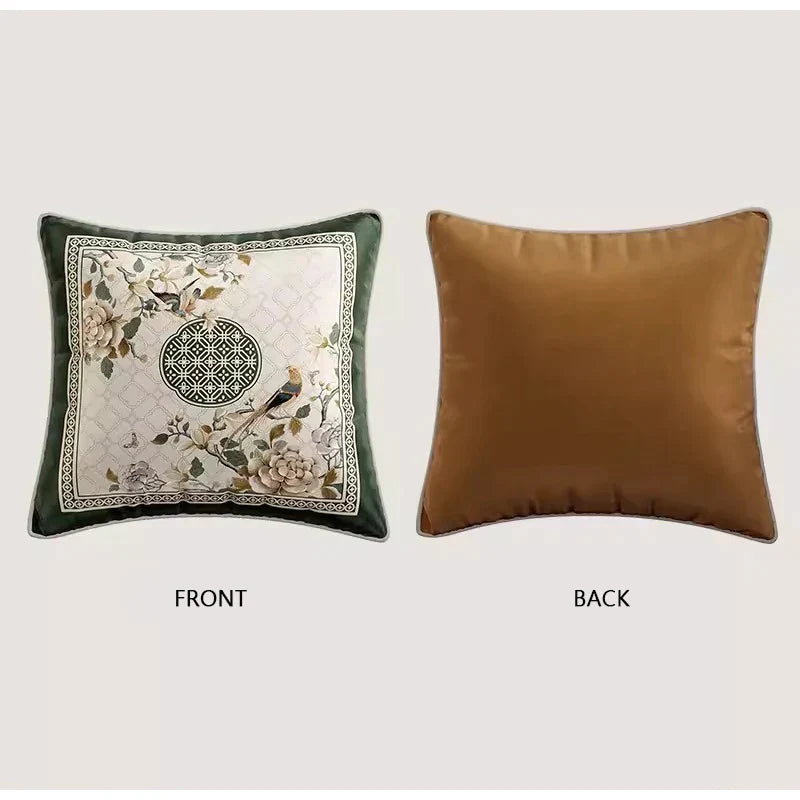 DecorBites™ Dream Floral Birds Print Oriental Cushion Covers for Luxury Sofa