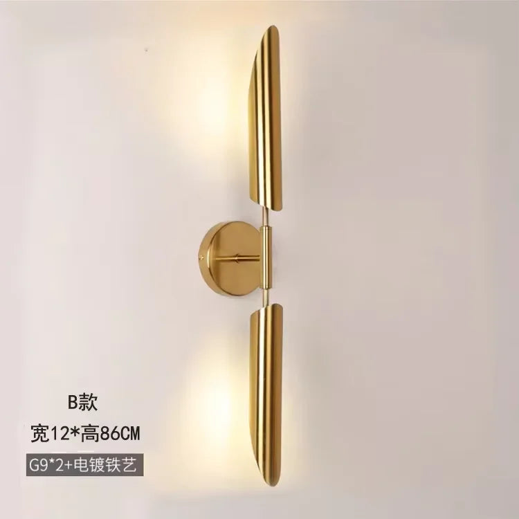 DecorBites™ Golden Inclined Tube Wall Lamp for Modern Luxury Decor in Living Room