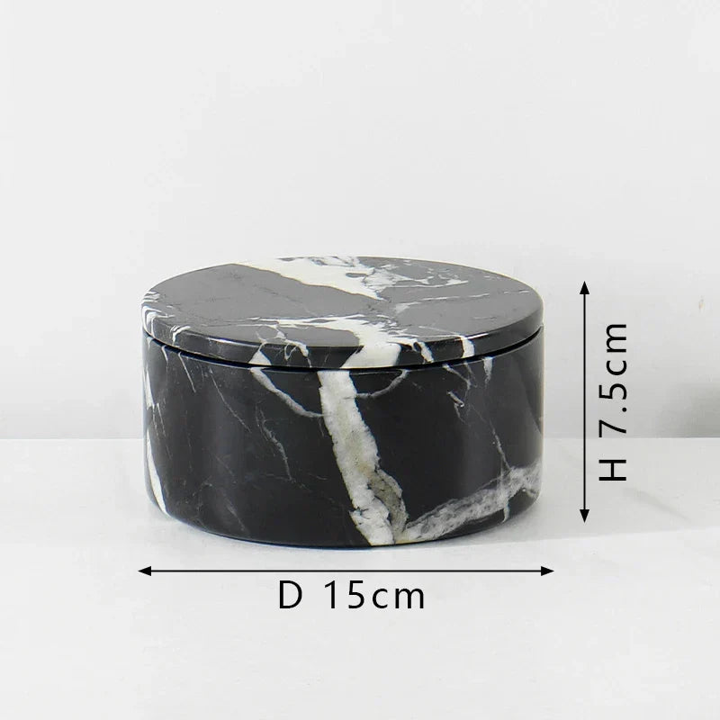 DecorBites™ Grand Antique Marble Stone Storage Jar Luxury Box