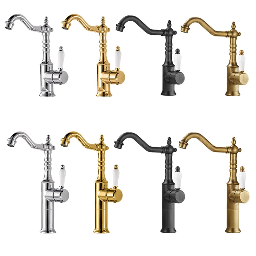 DecorBites™ Gold Luxury Kitchen Faucet for Household Sink, Hot and Cold Water Mixer