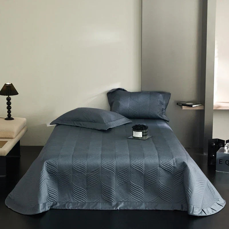 DecorBites™ Luxe Egyptian Cotton Jacquard Bedding Set: Duvet, Bedspread, Sheet, Pillowcases
