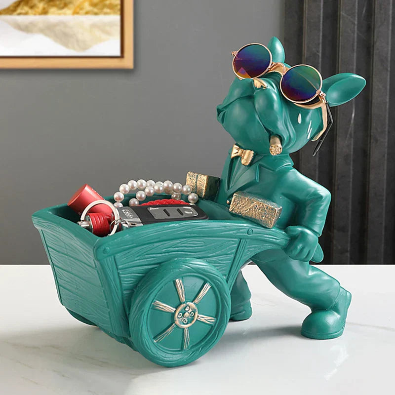 DecorBites™ Dog Statue Storage Box Resin Art Sculpture Figurine Home Study Ornament