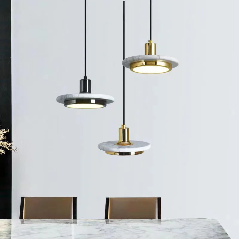 DecorBites™ Gold Copper Saucer Marble Chandelier Luxury Home Decor Bedside Cafe Table