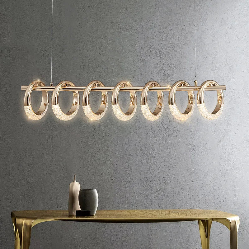 DecorBites™ Gold Acrylic LED Pendant Lights for Dining Room Kitchen Bar Chandelier