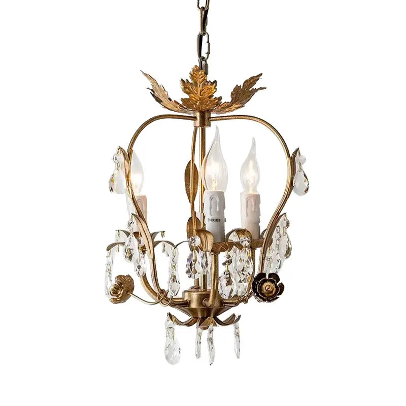 DecorBites™ Iron Crystal Chandelier for Corridor Bedroom Restaurant Bar Hanging Lamps