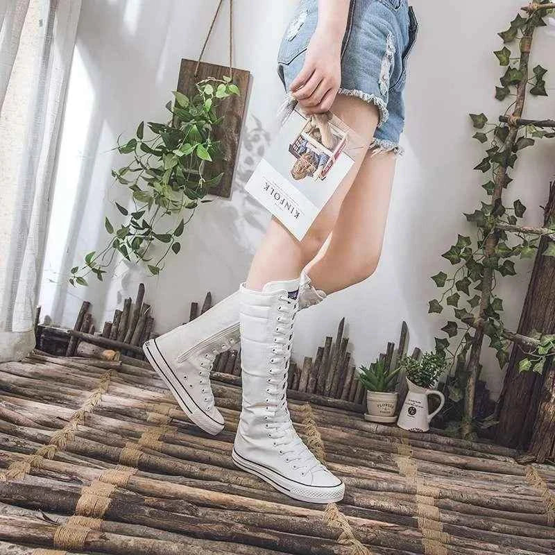 High Top Canvas Sneakers for Women