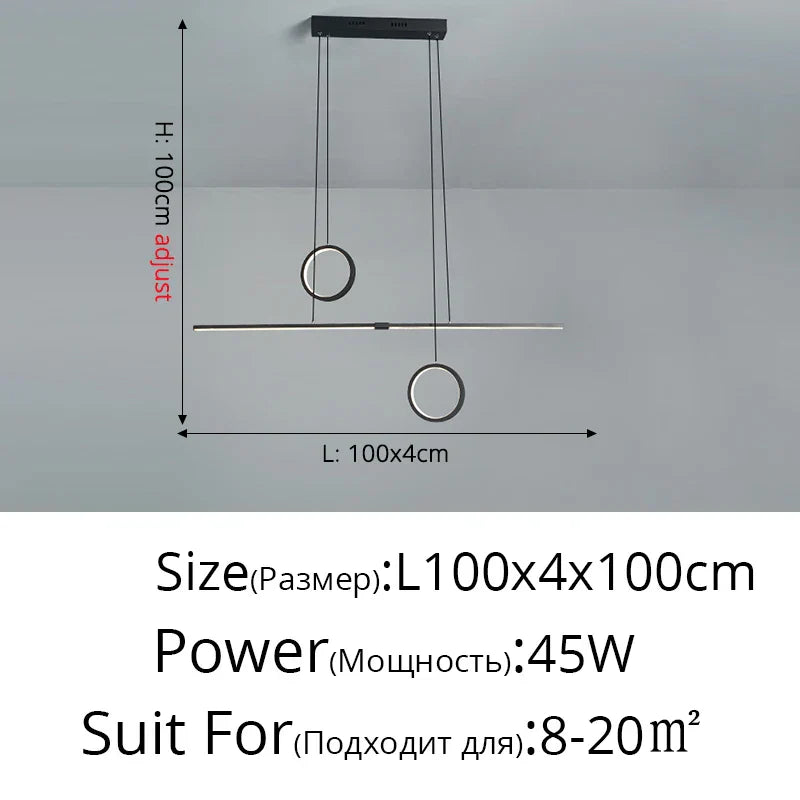 DecorBites™ LED Ceiling Chandelier: Modern Minimalist Kitchen Dining Table Lighting