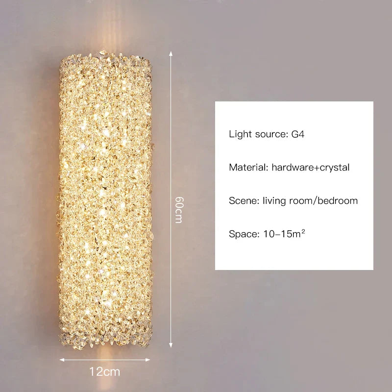 DecorBites™ Crystal Wall Sconce | Modern Designer Copper Wall Lamp for Home Decor Lighting